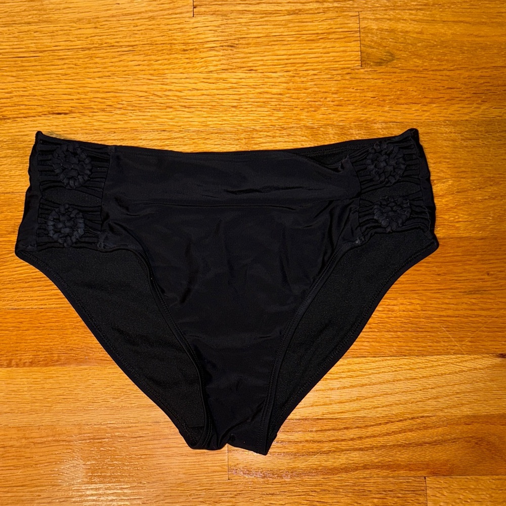 Black high waisted bikini bottom